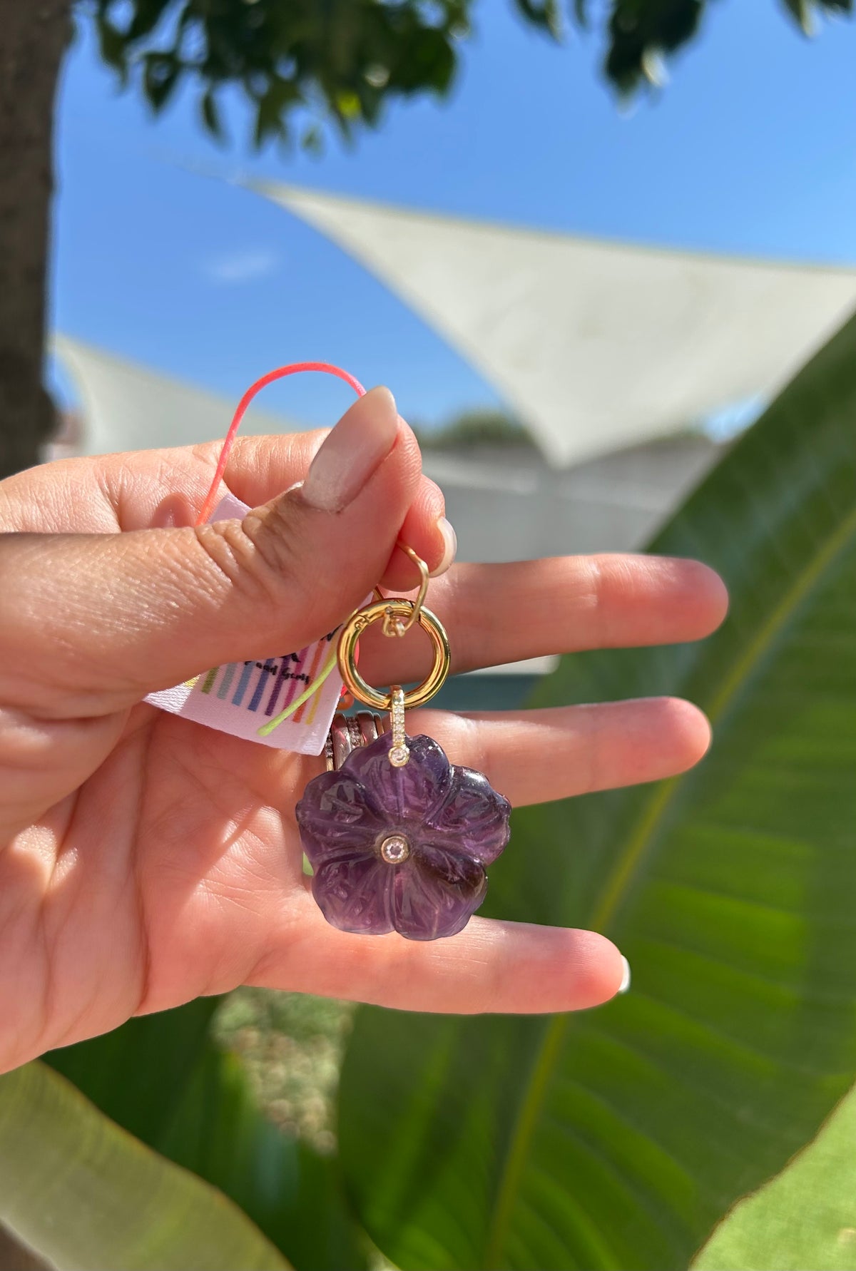 Pendentif Fleur - Améthyste