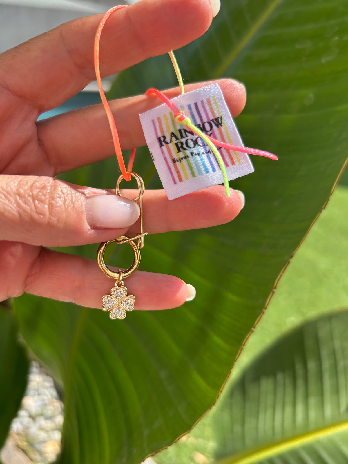 Pendentif petit trèfle à strass