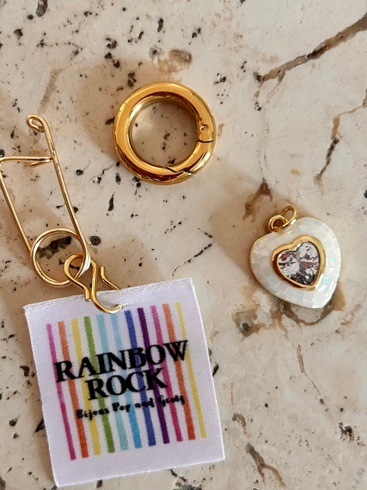 Pendentif Cœur mosaïque Blanc