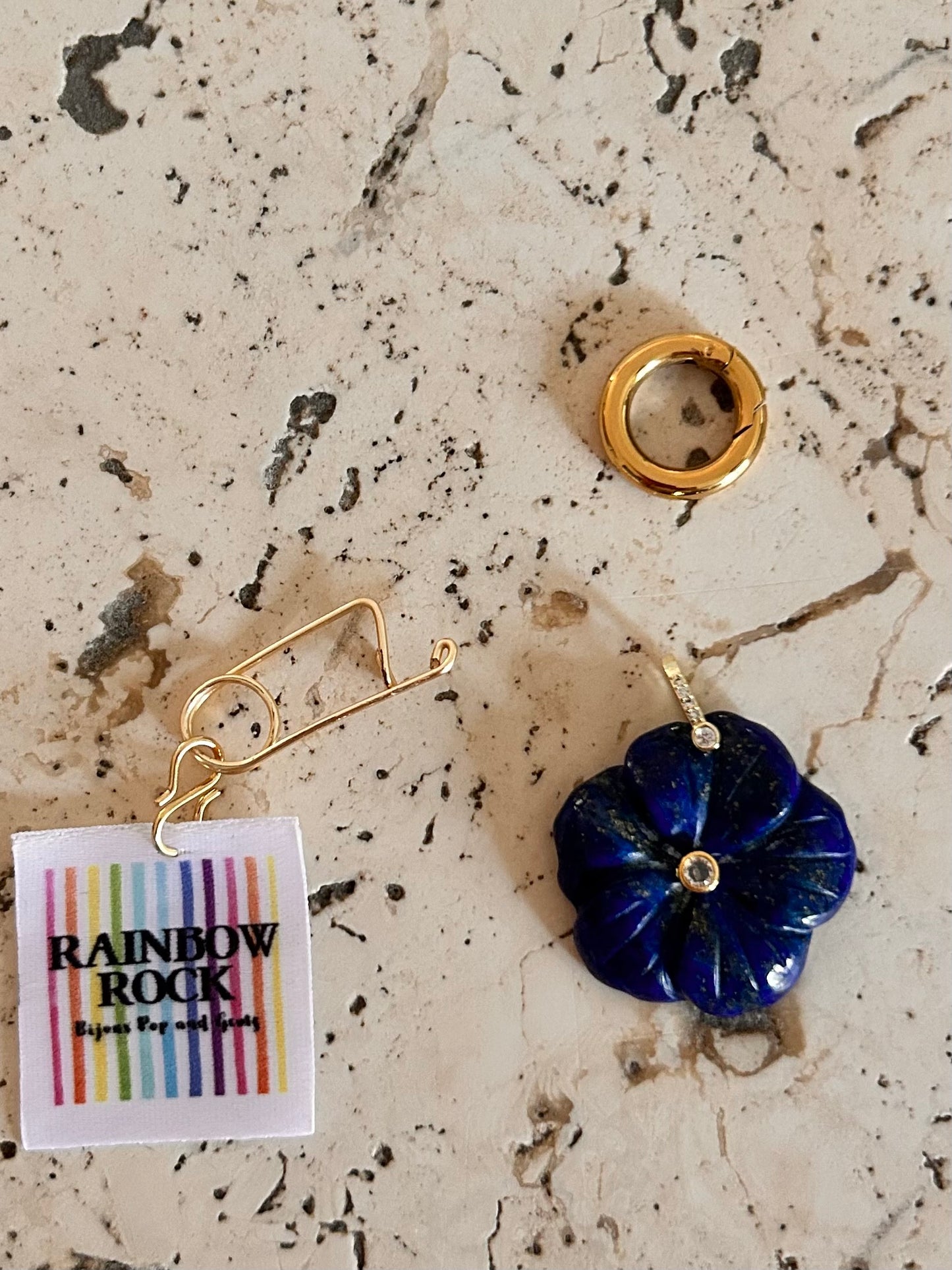 Pendentif Fleur Lapis-lazuli