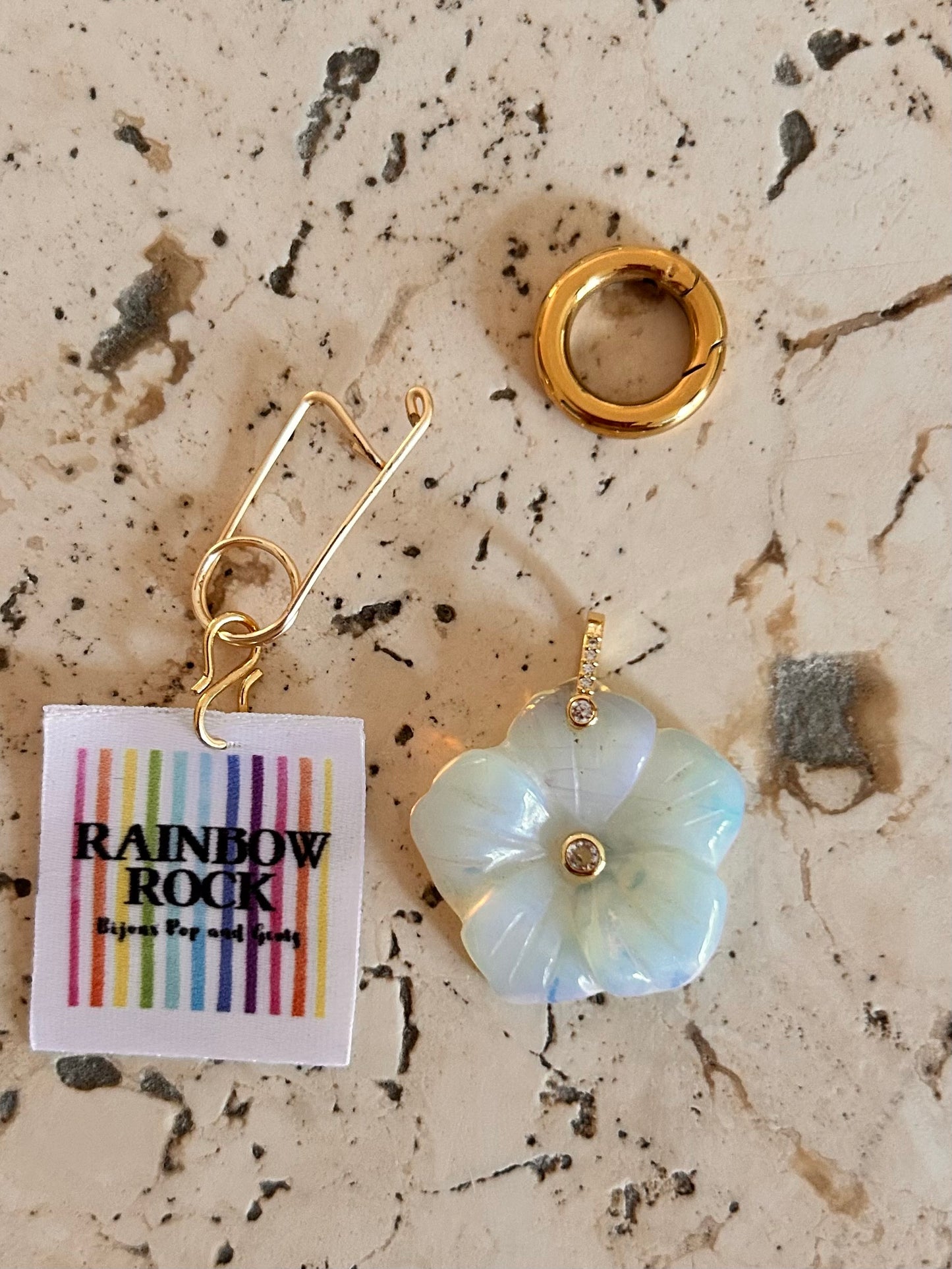 Pendentif Fleur Opaline