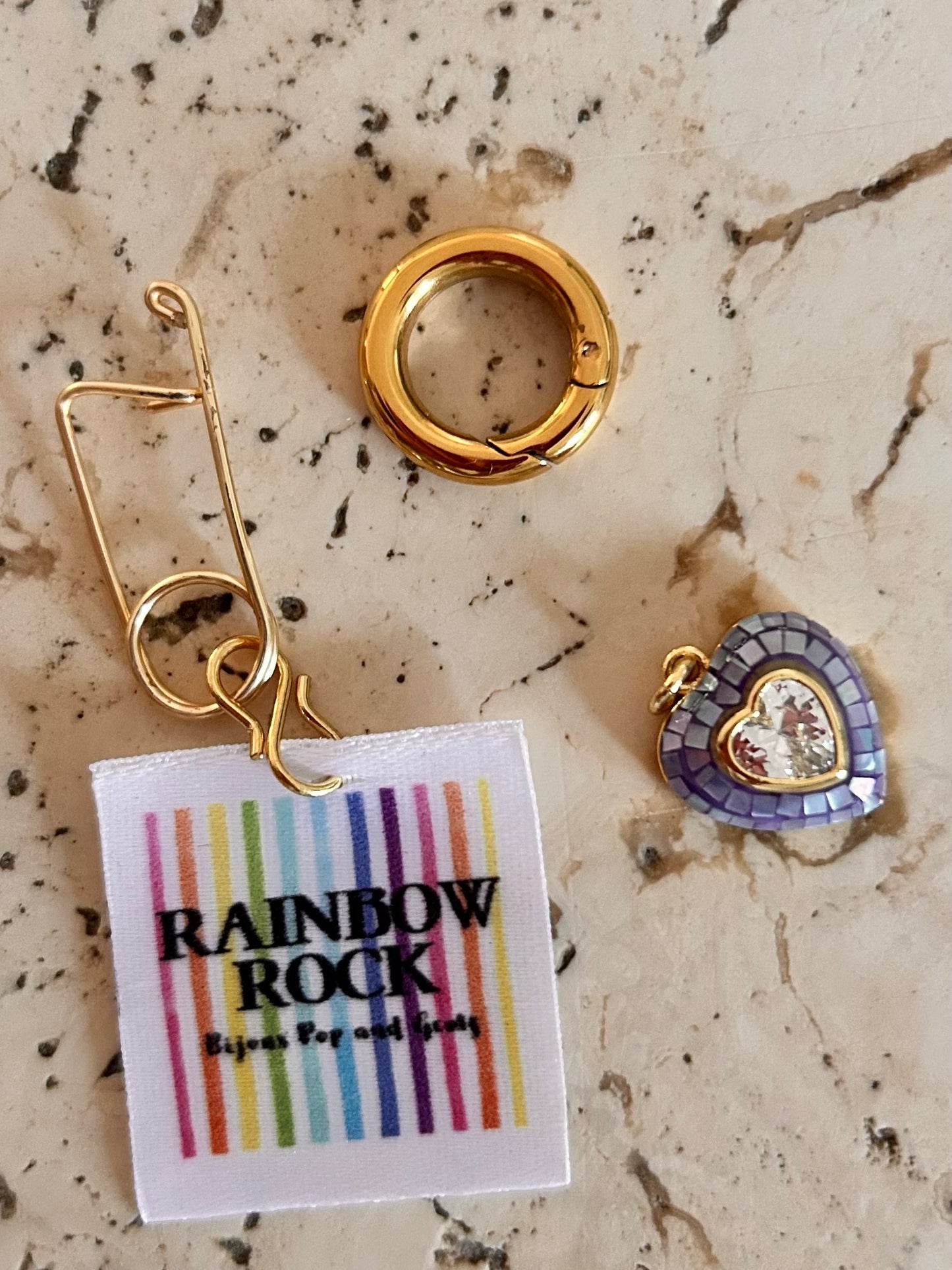 Pendentif Cœur mosaïque Bleu