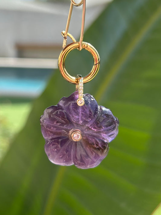 Pendentif Fleur - Améthyste