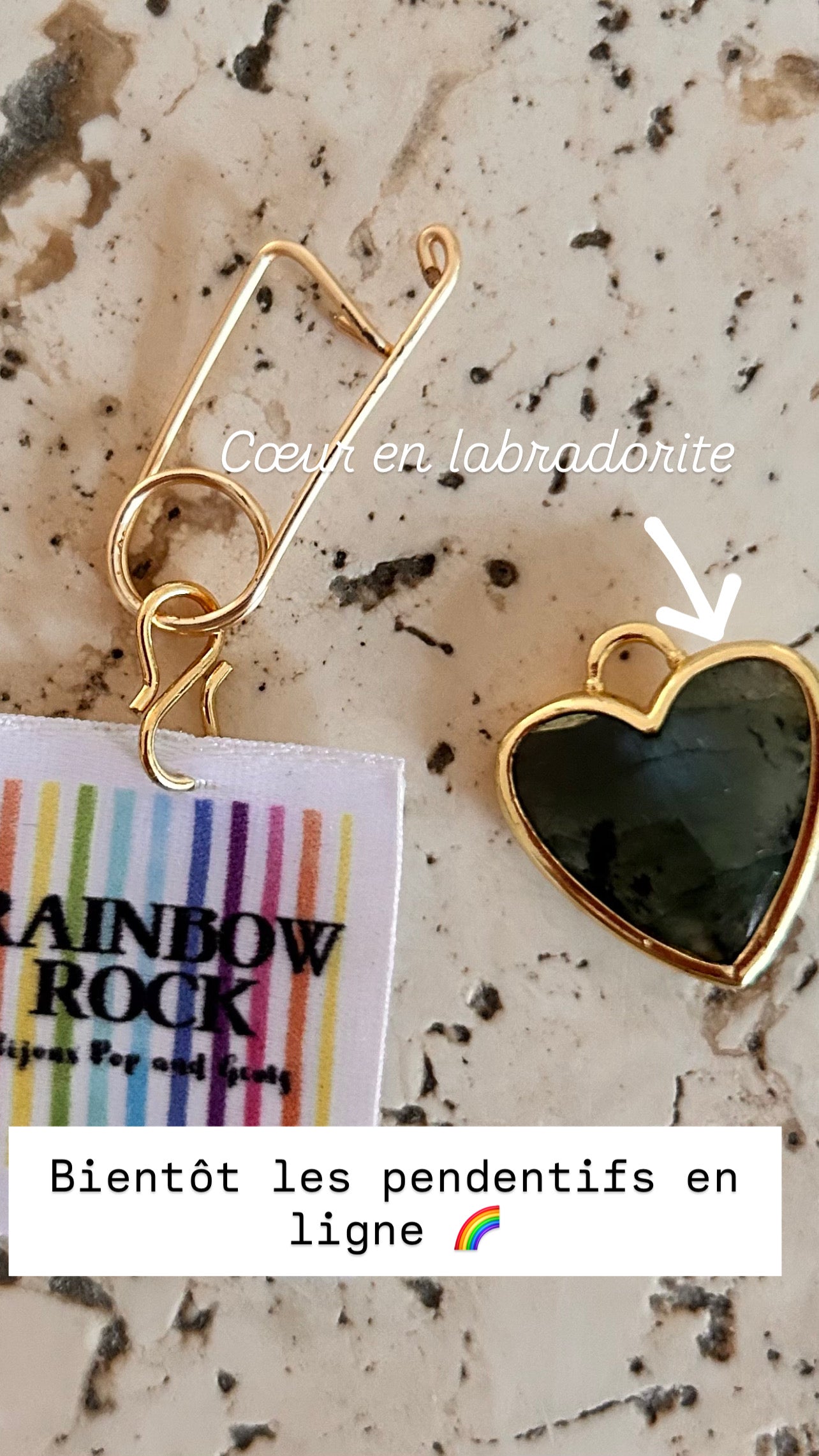 Pendentif Cœur brut Labradorite